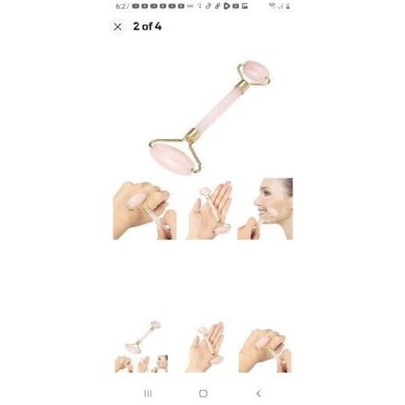 Rose Quartz Facial Roller. NIB. Stimulates, Increases Firmness, Other Benefits - Picture 4 of 4